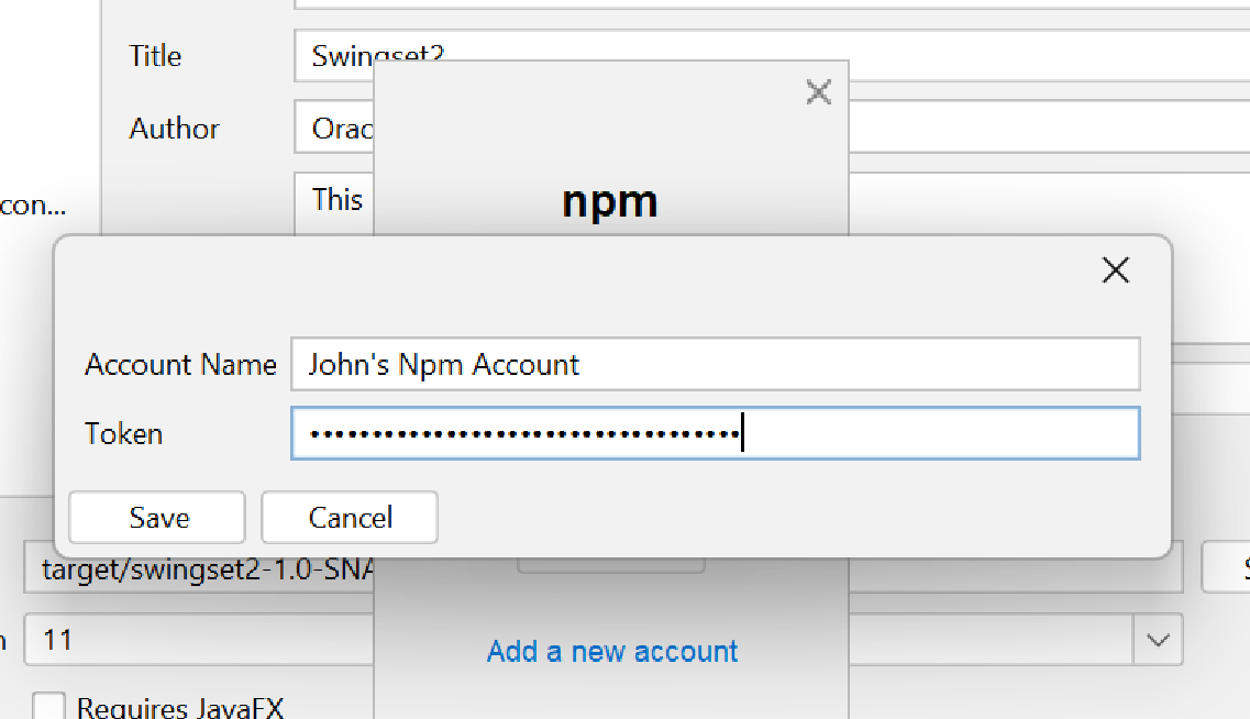add npm account