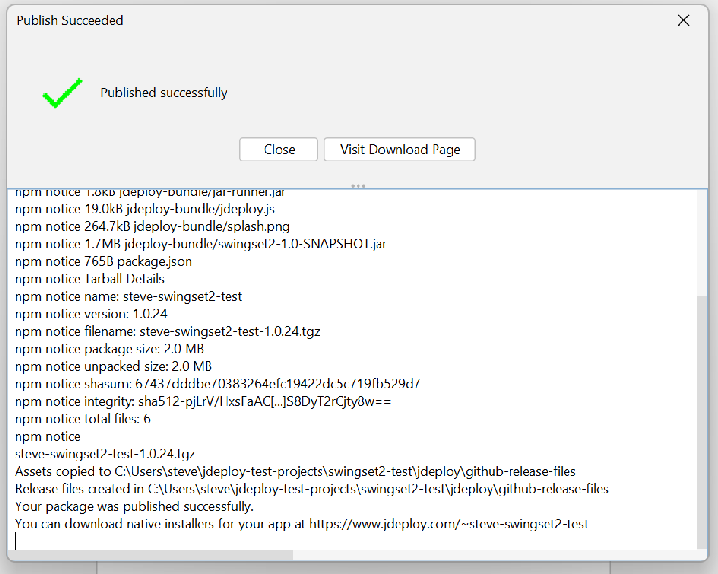 github publish success