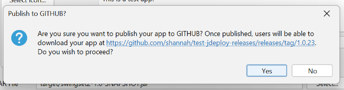 publish github confirm