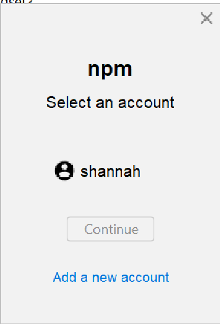 select npm account