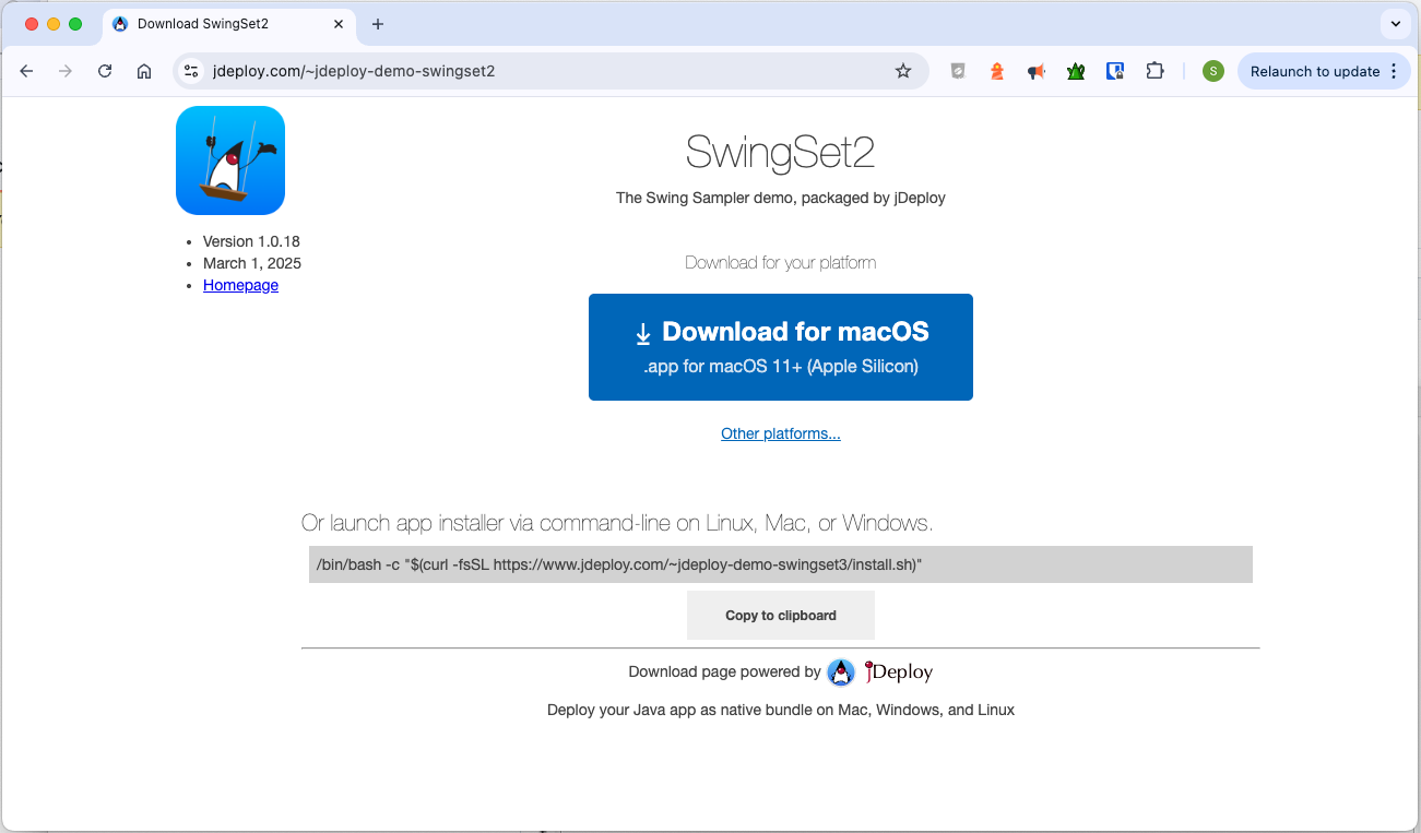 swingset download page